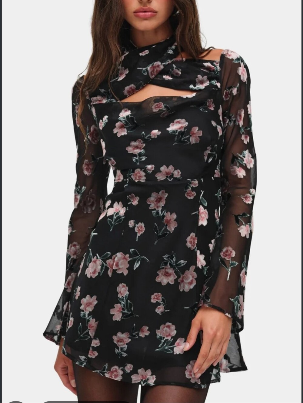 For Love & Lemons Blake Mini Dress With Bell Sleeves